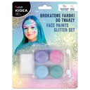 Maľovanie na tvár GLITTER Paints 4 Colors Kidea Super kreatívna zábava