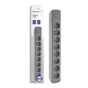 Qoltec Power strip 8 zásuviek 1,8m Sivá