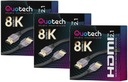 3x HDMI 8K 2.1 ultra vysokorýchlostný kábel 1m, 1,5m, 2m