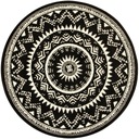 St. 120 cm OKRUHÝ KOBEREC LUNA ROZETOVÁ KRÉMOVÁ ČIERNA AZTEC BOHO STYLE