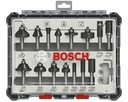 BOSCH SADA 15 FRÉZ NA DREVO, stopka 8mm