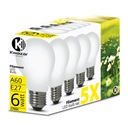 5 x E27 LED ŽIAROVKA 6W FILAMENT 2700K ZĽAVA 15 %