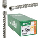 SPAX WIROX SKRUTKY DO DREVA 8X200MM TORX VALCOVÁ HLAVA 50KS