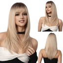 Dlhá Blonde Ombre Parochňa s prírodnou ofinou