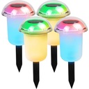 4x SOLÁRNA LED ZÁHRADNÁ LAMPA RGB Hub