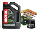 OLEJOVÁ SADA MOTUL 5100 10W40 4L ZÁSTRČKY FILTRA HONDA VT600 SHADOW 88-07