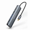 ADAPTÉROVÝ HUB USB-C HDMI 4K 60Hz USB 3.0 RJ45 SD/TF