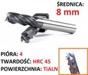 Tvrdokovová fréza VHM 4p 8 mm stopka 8 mm TiAlN 45HRC CNC