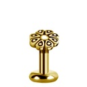 SS316L GOLD PVD labret 1,2x6 tl 0,8 mm m38L