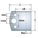 690,599 Pár HSS nožov 50x34x46 HSS Max profil 20mm