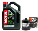 Olej MOTUL 5100 10W40 4L. + Filter KN-303, Yamaha FZS1000, 01-05