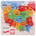 MAPA POĽSKA DREVENÁ HÁDANKA SO SYMBOMI REGIÓNOV