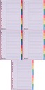 Hladké plastové oddeľovače s farebnými indexmi, A4, 10 x 5 kariet