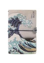 Kožený zápisník Hokusai Great Wave 144k s linkami