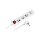 Predlžovací kábel 1,5m 3 zásuvky 2xUSB 3x1,0mm2 Rebel vypínač