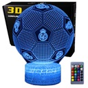 3D LED USB nočná lampa FC Real Madrid Football