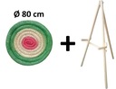 Lukostrelecká podložka 80 cm lakovaná na zeleno + stojan