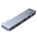 Multifunkčný HUB port pre MacBook Pro / Air 2x USB-C na USB-C HDMI 3x USB