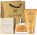 Sada GLANTIER Silky Heaven: Parfém 100 ml + balzam 150 ml + kabelka