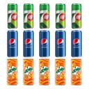 Sýtený nápoj Pepsi + Mirinda + 7Up plechovka MIX SET 15x 330ml