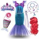 OUTFIT MALEJ MORSKEJ VÍLY KOSTÝM ARIEL MERMAID PROM SÚPRAVA KORUNA Parochňa 122-128