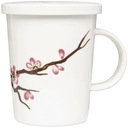 Porcelánový hrnček na čaj Sakura s filtrom, 300 m