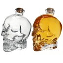 SKLENENÁ FĽAŠA 750ML KARAFA NA WHISKY SKULL HALLOWEEN DARČEK K NARODENINÁM