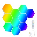 Sada 10x RGB LED šesťhranných nástenných svietidiel s Bluetooth ovládaním