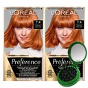 LOREAL Preference farby na vlasy 7,4 Copper Mango sada 2 ks + ZADARMO