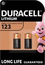 2x lítiová lítiová batéria Duracell CR123 CR123A