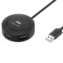 Rozbočovací adaptér 4v1 HUB USB 2.0 na 4x USB-A 480Mb/s 1m čierny