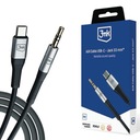 AUX kábel 3mk USB-C na 3,5 mm mini jack, 1m, kábel do auta, rádio