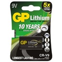 VÝKONNÁ účinná lítiová batéria GP Lithium 9V 6f22 6LR61 CR-V9 - 1 ks