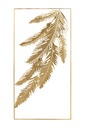 Zlatá kovová nástenná dekorácia zlatý list
