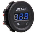 LED voltmeter 12V-24V modrý okrúhly