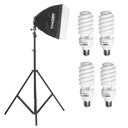 SOFTBOX lampa 40x40cm ŽIAROVKY 4x85W VYSOKÝ STOJAN