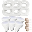 SET 6x LED GU10 5W halogénové svietidlo, BIELE okrúhle