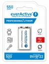 everActive battery 550mAh 6f22 9V ready to use USB Type C Li-ion POWERFUL