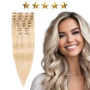 Prírodné bezšvové nástavce na sponky 50 cm 180g #18/22 blond s melírom