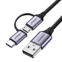 Ugreen 2v1 USB - Micro USB / USB-C kábel, 1m, 2,4A