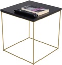 Štvorcový drôtený konferenčný stolík 40x40x43 Loft Glamour Gold+MiniPearl Top