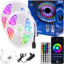 Farebný RGB LED pásik 15m + Bluetooth diaľkové ovládanie