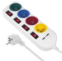 MACLEAN POWER STRIP, 4 ZÁSUVKOVÝ PREdlžovací kábel