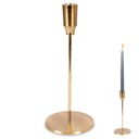 KOVOVÝ svietnik, zlatý stojan na dlhú sviečku, dekoračný stolík, 25 cm