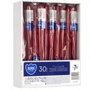 30x TAPER CANDLE stolové sviečky ČERVENÁ METALIKA Bispol 24,5cm SET