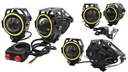 2x Halogén 4v1 Led Motocykel Quad Ring Led Lampy Svetlomety Stroboskop