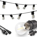 GARDEN GARLAND SVETELNÁ REŤAZ E27 LAMPY 230V 10M + 10 x LED ŽIAROVKY