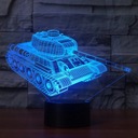 3D LED USB LAMPA ZÁSOBNÍK T34 VOJENSKÁ LAMPA 16 FAREB + DIAĽK.