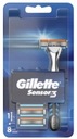 Holiaci strojček Gillette Sensor3 + 8 kusov nábojníc Gillette Sensor3 - skvelá sada