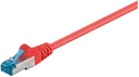 CAT 6A S/FTP LAN Patchcord kábel, červený, 20 m